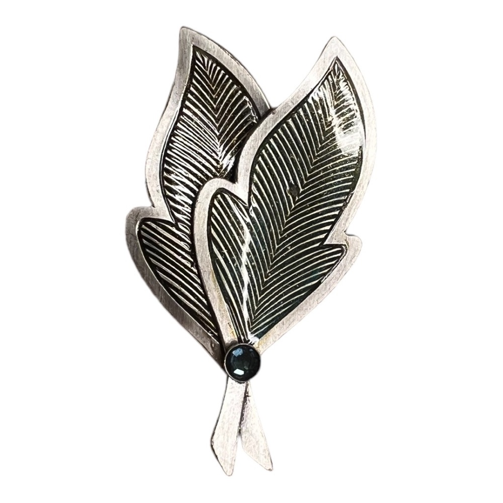 Vintage Double Feather Brooch